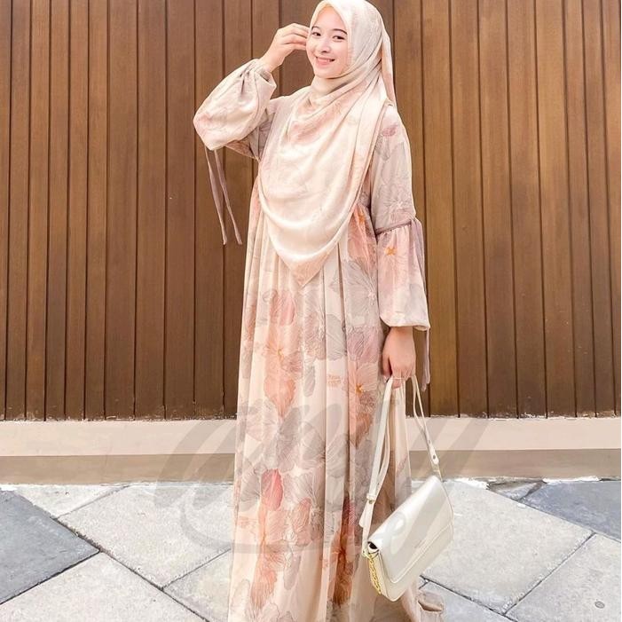 Produk Unggulan Aydeen Set Segi Empat Jumbo Hijab Motif Phasmina Gamis Motif Bunga Set Babydoll