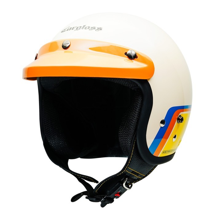 Helm Cargloss Race Track CFM Retro Half Face - Race Track Avorio