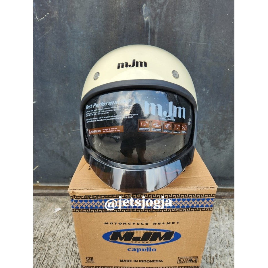 Helm MJM Capello halface solid helm retro magnum SNI
