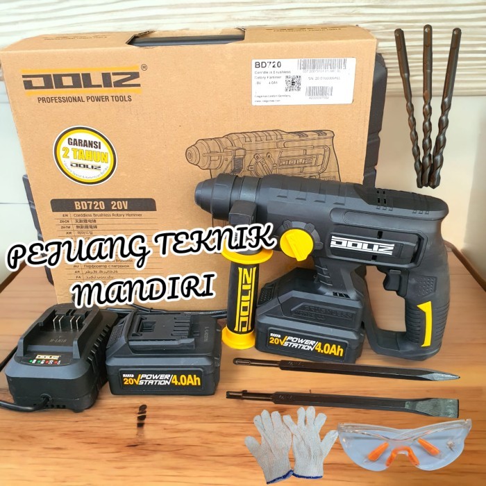 READY STOK!! MESIN BOR BOBOK BETON TEMBOK CORDLESS DOLIZ BD 720 / BOR DOLIZ BD720