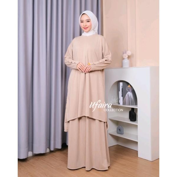 Ufaira Collection ~ One Set Shaima Knit Setelan Knit Terbaru Wanita Muslim