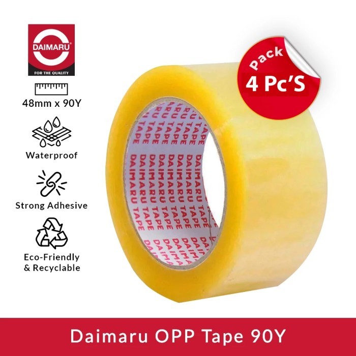 

Sale Daimaru Tape Lakban Bening 48 Mm X 90 Yard 2 Inch - 4 Pcs Opp / Solasi Bening Transparan
