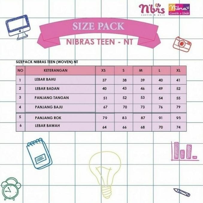 BAJU SETELAN Rok Anak Perempuan Remaja Muslim NT 57 Nibras