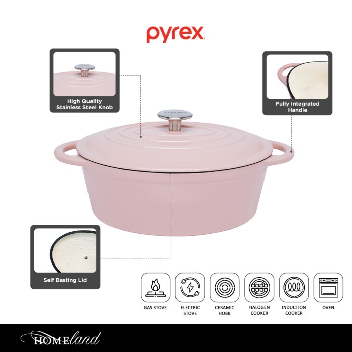 Pyrex Oval Cast Iron Casserole / Panci Kaserol #Gratisongkir #Sale #Discount