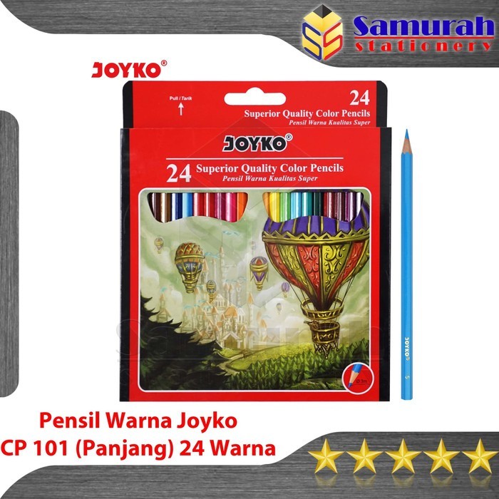 Pensil Warna Joyko CP 101 24Warna Panjang / Color Pencil CP-101 Colors