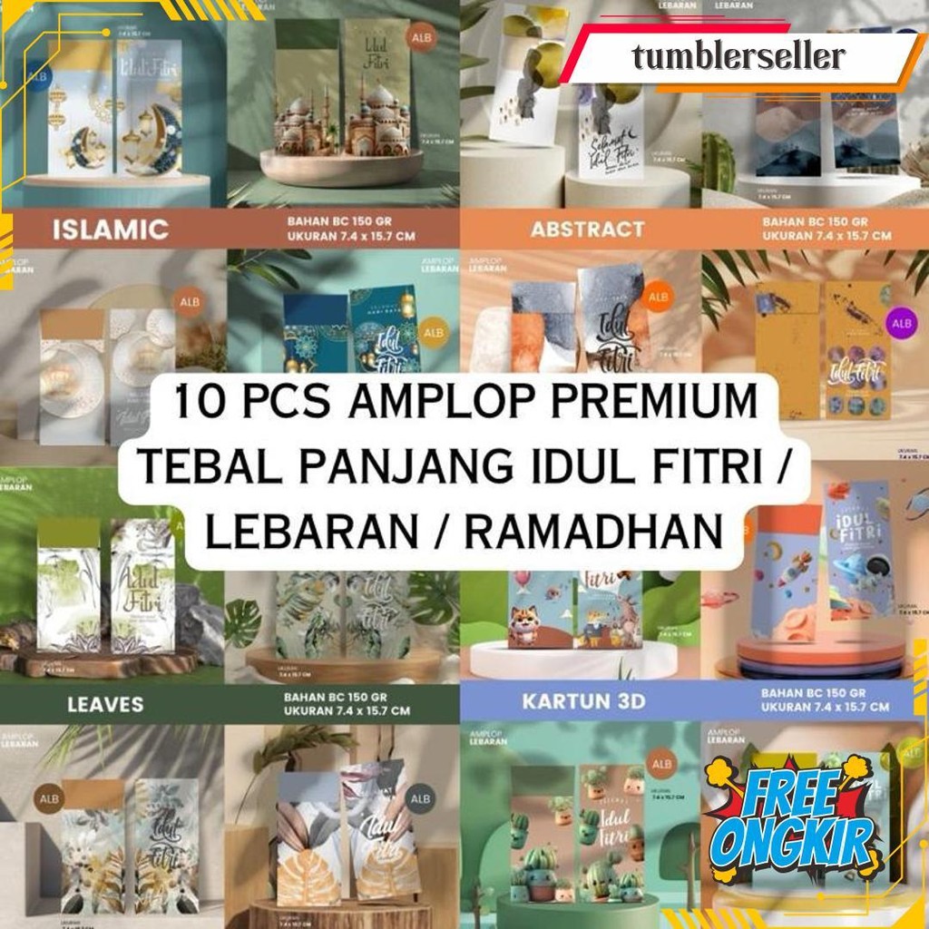 

[10Pcs] Kertas Amplop Angpao Lebaran 2025 Premium Tebal Panjang Profesional Idul Fitri Aesthetic Ramadham Siap Kirim