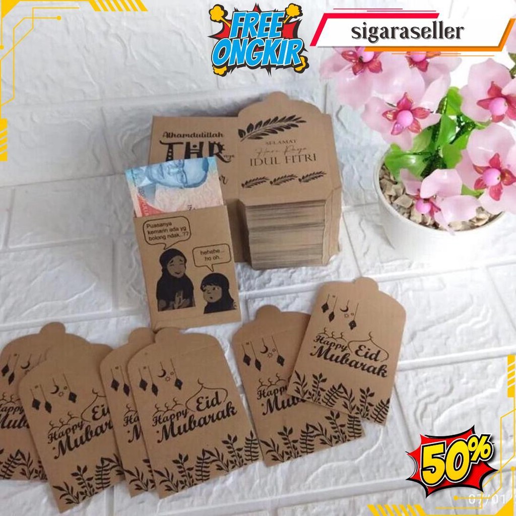 

100Pcs Amplop Lebaran Kertas Karton Siap Kirim