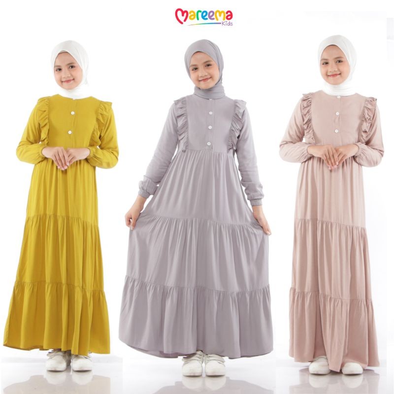 Gamis Anak Gaun Terusan Bocah Hari Raya Idulfitri Pesta Games Remaja Broklat Lebaran 2025 Dress Cewe