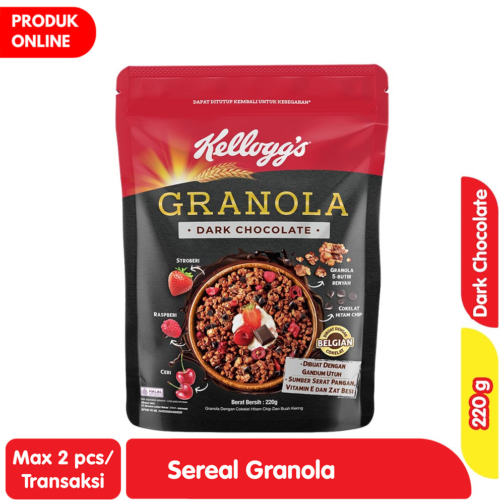 

Kellogg's Sereal Granola Dark Chocolate Pouch 220 g