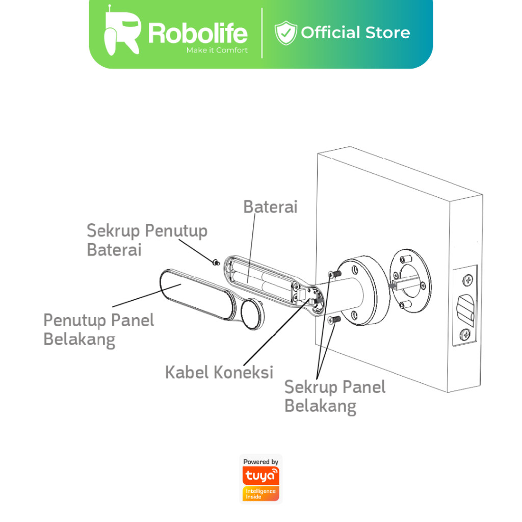 Robolife Smart Door Lock Handle Finger Print door lock