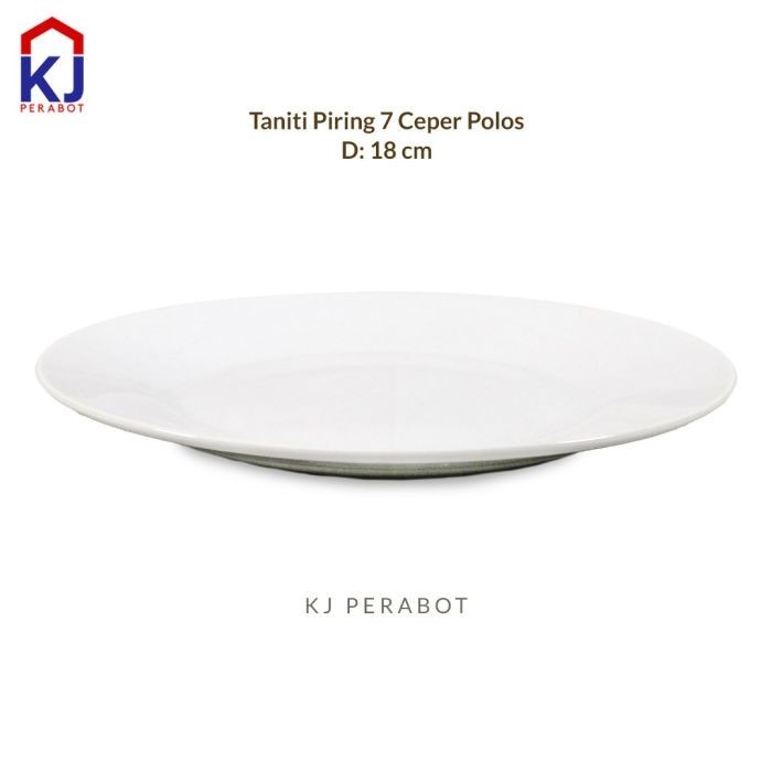 ] Piring Ceper Keramik Taniti 7" Piring Keramik Porselen Putih Polos Piring Kecil Tanggung Saji