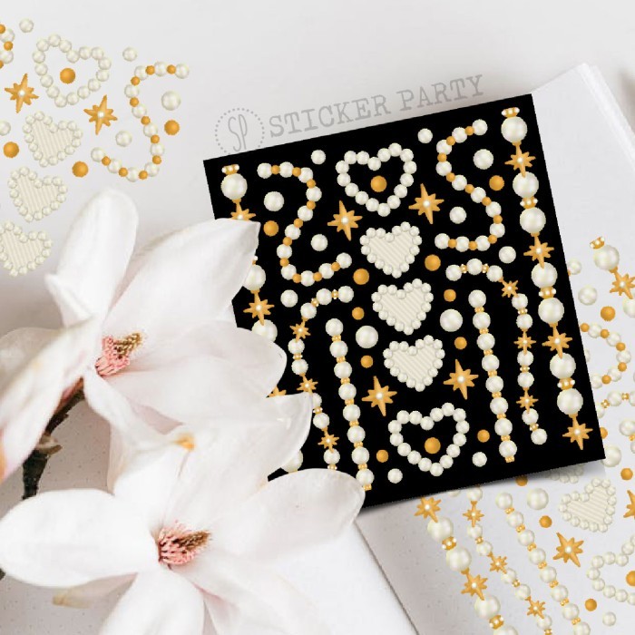 

*:*:*:*:*] [Sticker Party] Stiker Confetti Polaroid Mutiara Pearl Gold Toploader