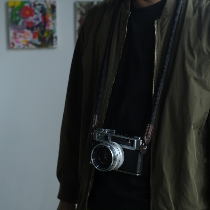 tali kamera kulit camera rope neck strap leather mirrorless fuji leica