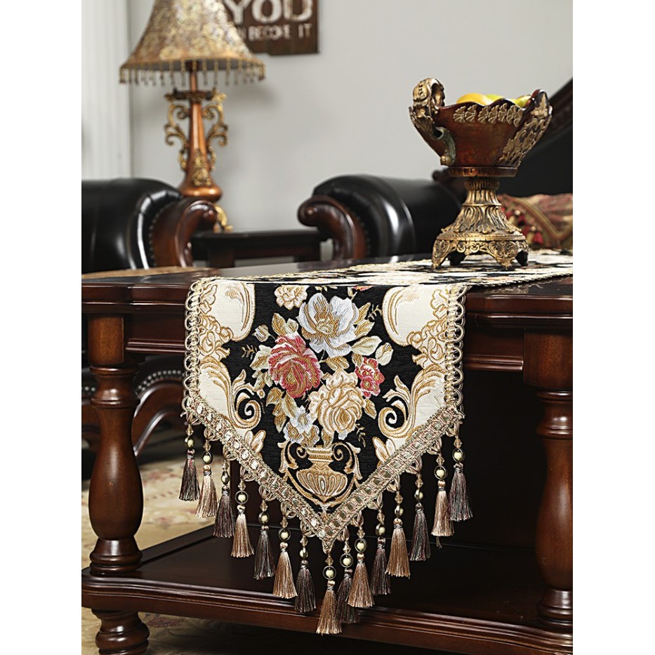 Taplak Meja Table Runner Bed Scarf Hotel Dekorasi Meja Konsul Tropis