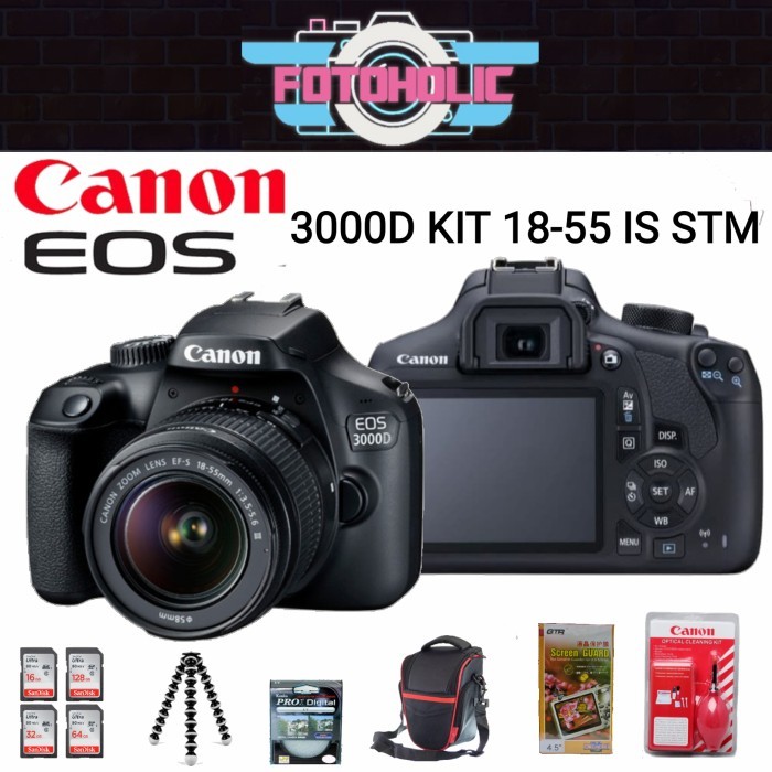 Canon Eos 3000D Kit 18-55 Is Stm/3000D Kit /Kamera Canon Eos 3000D