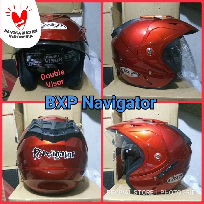 Promo Helm Bxp Navigator Double Visor Sni Half Face