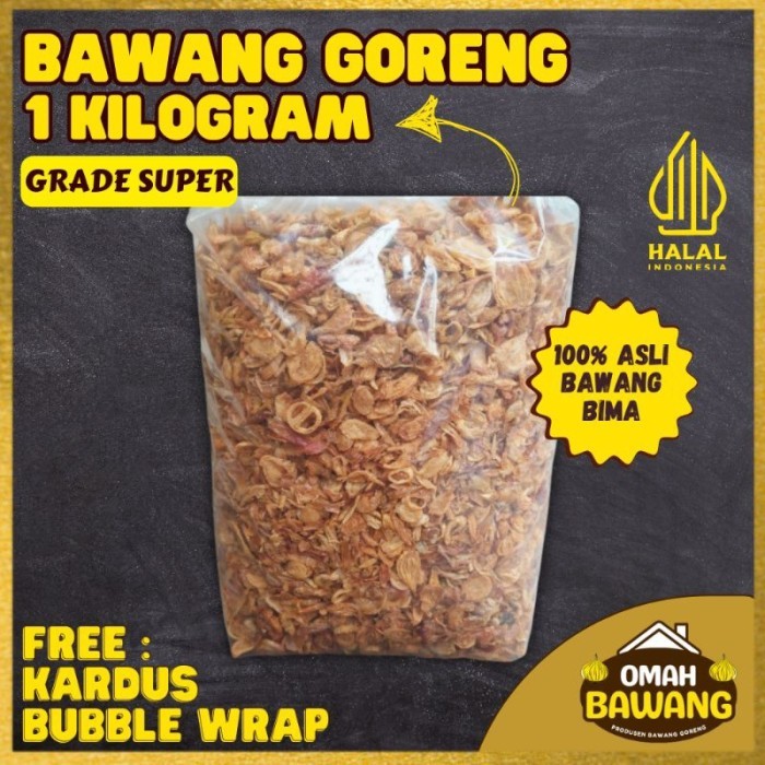 

TERLARIS BAWANG GORENG ASLI 1 KILOGRAM GRADE SUPER BRAMBANG MERAH BAGOR RENYAH GARING KRIUK KILOAN