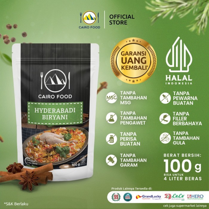 

TERLARIS CAIRO FOOD BUMBU BIRYANI HYDERABADI - 100 GRAM MURAH!!! MURAH