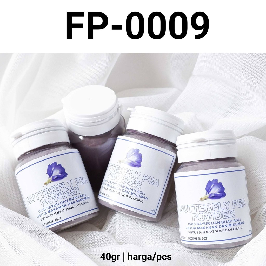 

FP-0009 Pewarna perasa makanan alami 40gr bubuk butterfly pea ungu (SPRINKLES)