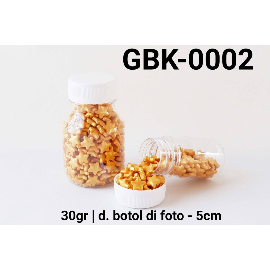 

GBK-0002 Sprinkles sprinkle sprinkel bintang gold 30gram (SPRINKLES)