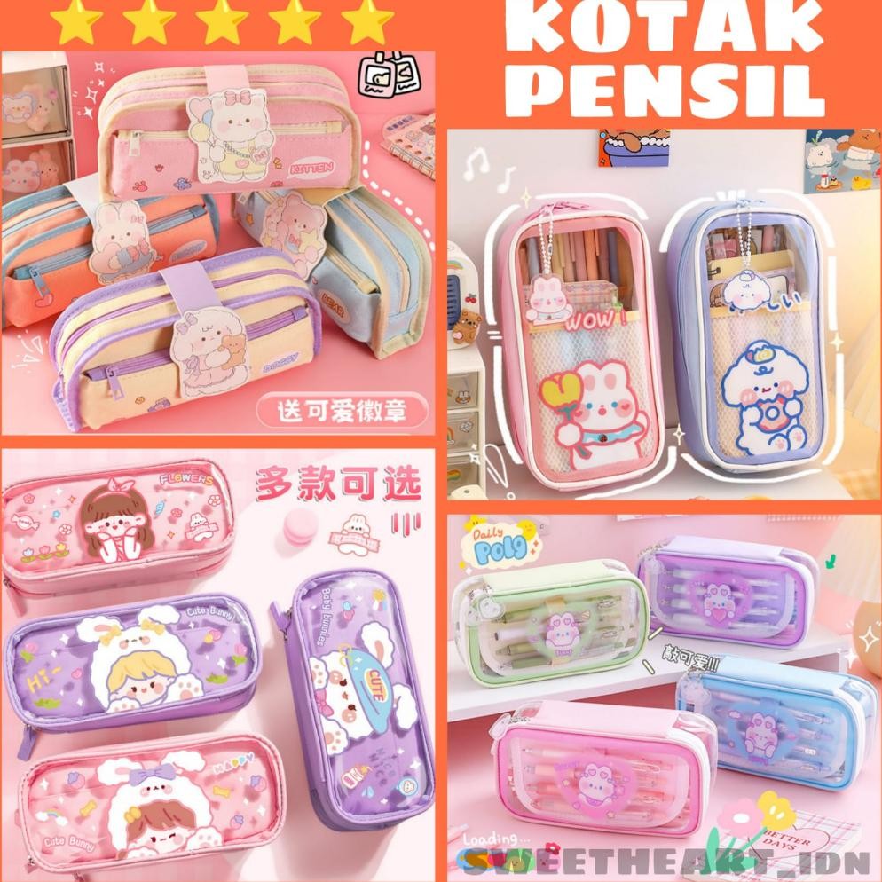 

TERMURAH PREMIUM Kotak pensil anak / tempat pensil lucu anak sekolah / kotak pensil 2 tingkat 3 tingkat seleting wes-24
