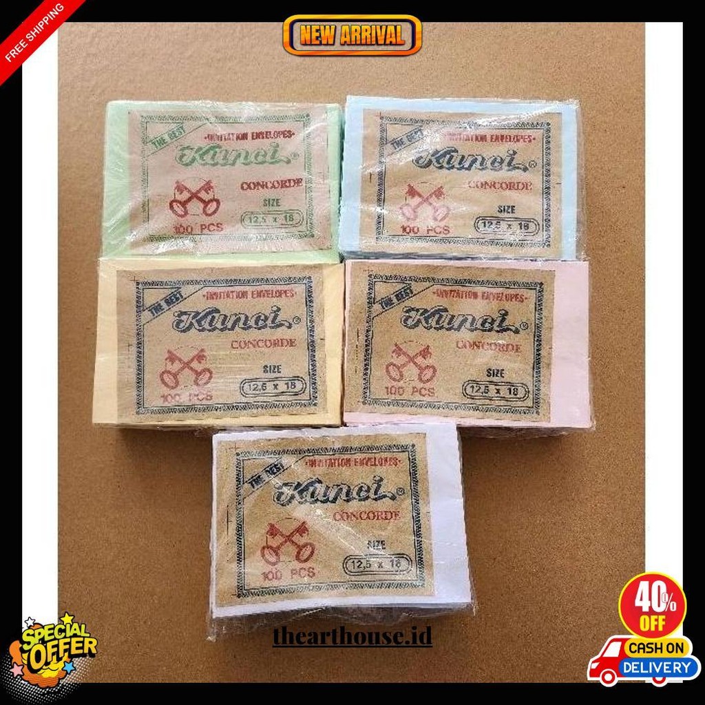 

Amplop Fancy Concorde Ukuran 12,5X18 Warna Putih / Cream / Merah Muda / Biru Muda / Hijau Muda Termurah Banget