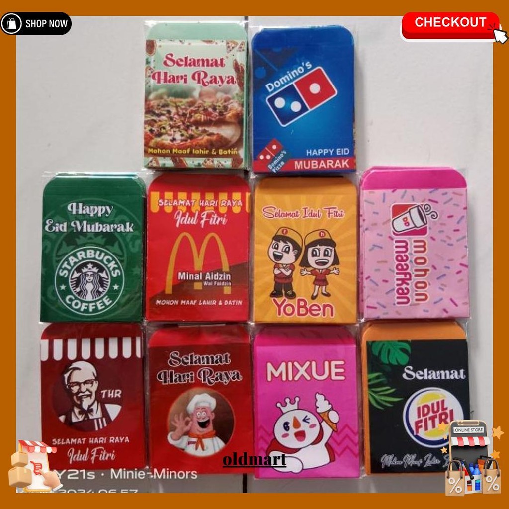 

100Pcs Amplop Lebaran Mini Siap Pakai Terlaris