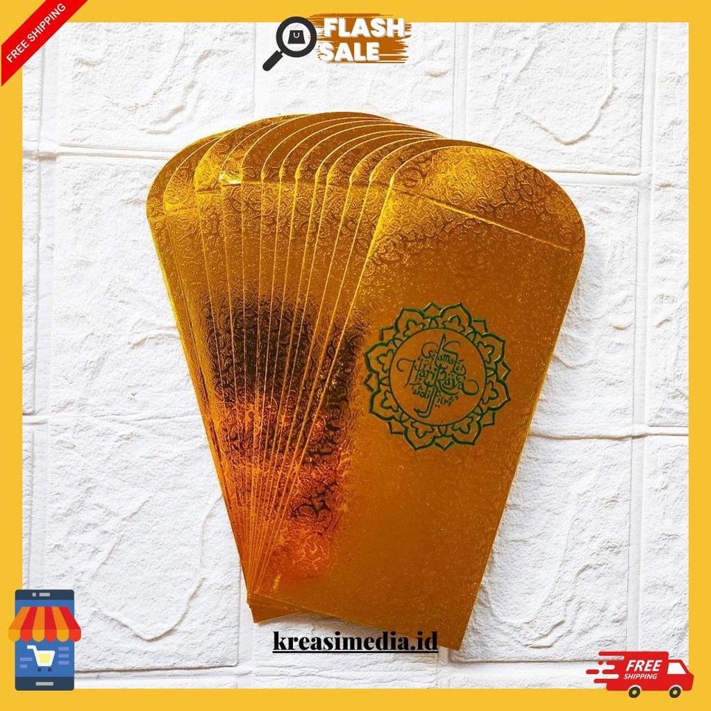 

[10 Pcs ] Amplop / Angpau Lebaran Embos Kaligrafi Mewah Dan Executive Ukuran Panjang Bisa Cod