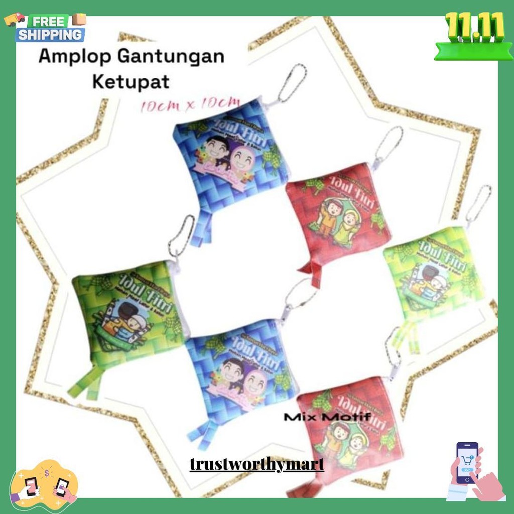 

( Dapat 12 Pcs) Angpao Thr Kupat Lebaran Dompet Amplop Terbaru Kupat Lucu Cod