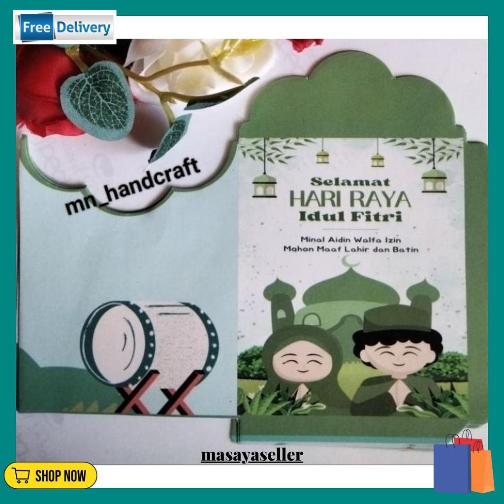 

(100 Lembar) Belum Di Lem, Amplop Lebaran Medium Motif Muslim Lucu Gratis Ongkir