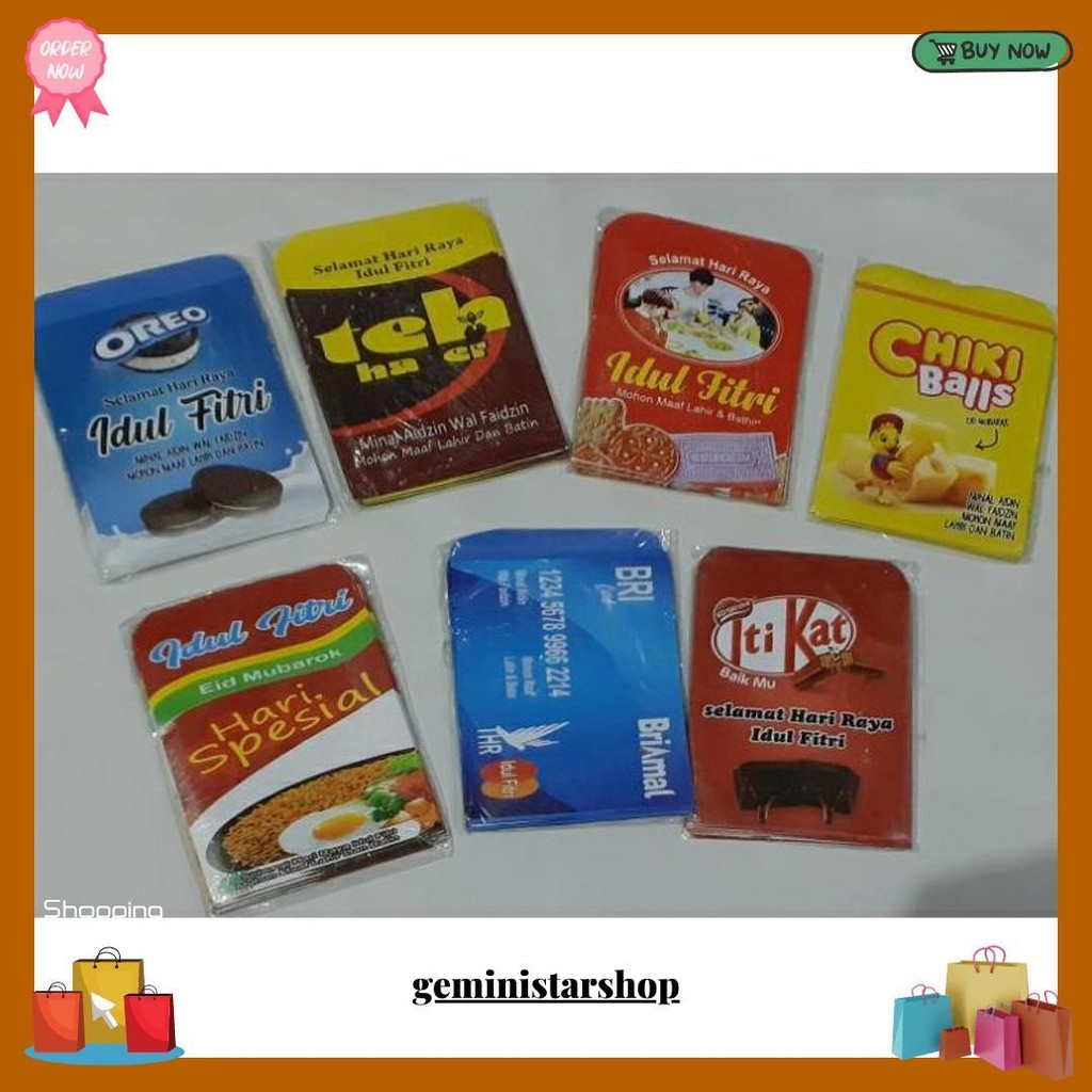 

Bisa Pilih Amotif 10Lembar Amplop Lebaran Medium Snack 7X9Cm Bisa Cod