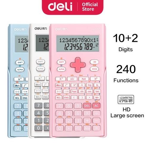 

SALE Deli Calculator Scientific Kalkulator 240 Fungsi Kalkulasi 3 Warna 1700 DELI KINCIZEN Ae-24