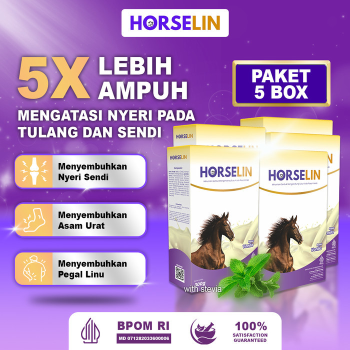 

Horselin Susu Kuda Premium 5 Box Cegah Pengapuran Tulang, Nyeri Sendi Dan Rematik