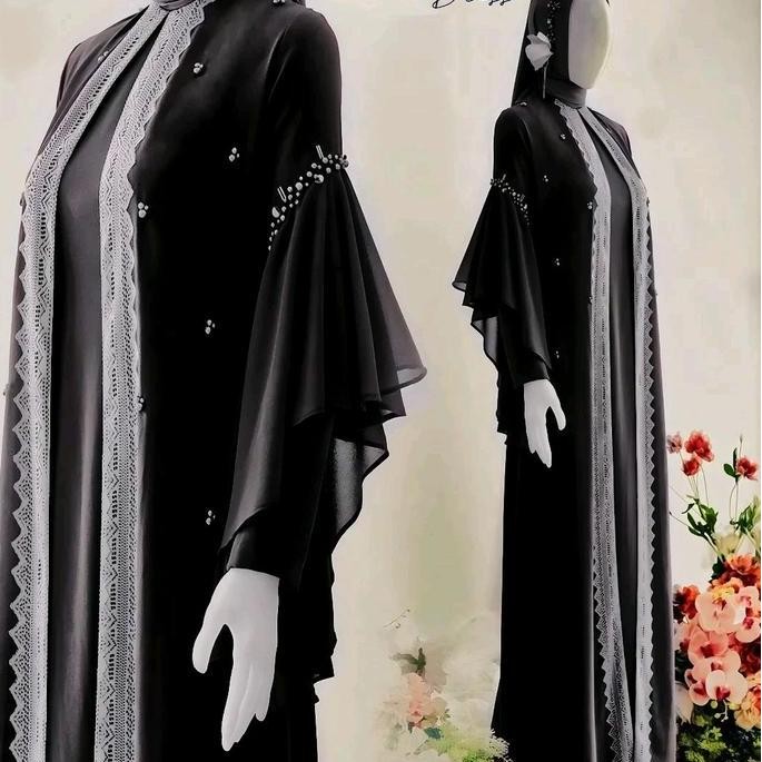 Abaya Syari Wanita Muslim Model Baju Gamis Terbaru 2025 Rumi Dress Pesta Lebaran Bahan Ceruty Babydo