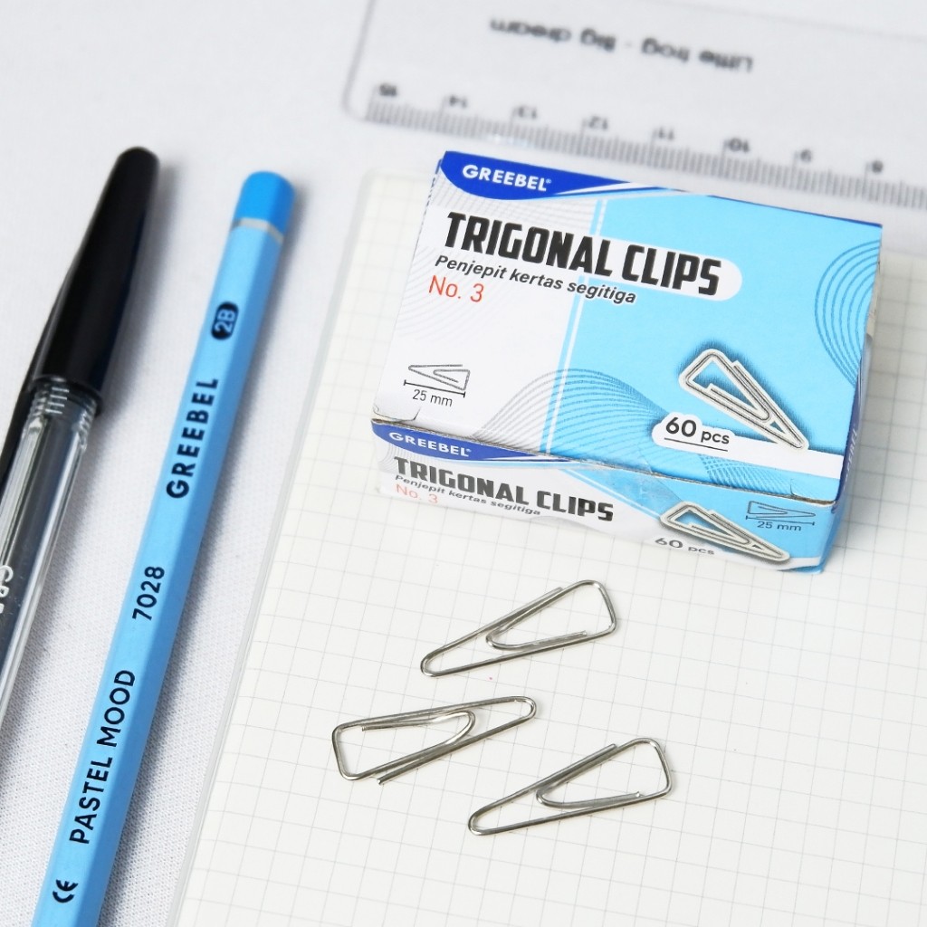

Greebel Klip Kertas Jepitan Kertas Metal Klip Kertas Segitiga / Clips No 3 (60Pcs/Box)