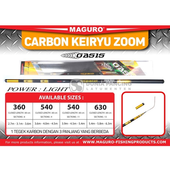 Set Joran Joran Tegek Maguro Oasis Carbon Keiryu Zoom Pole