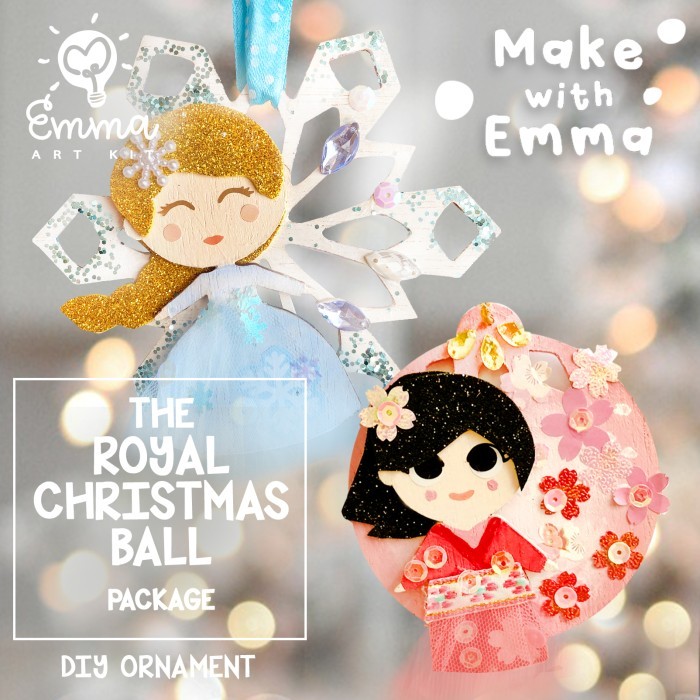 

PROMO! THE ROYAL CHRISTMAS package - TWO Princess Ornament Art Kits in a box