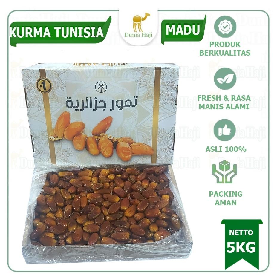 

KURMA MADU 1DUS-5KG / Kurma Tunis Tunisia Tanpa Tangkai / Oleh Oleh Haji dan Umroh