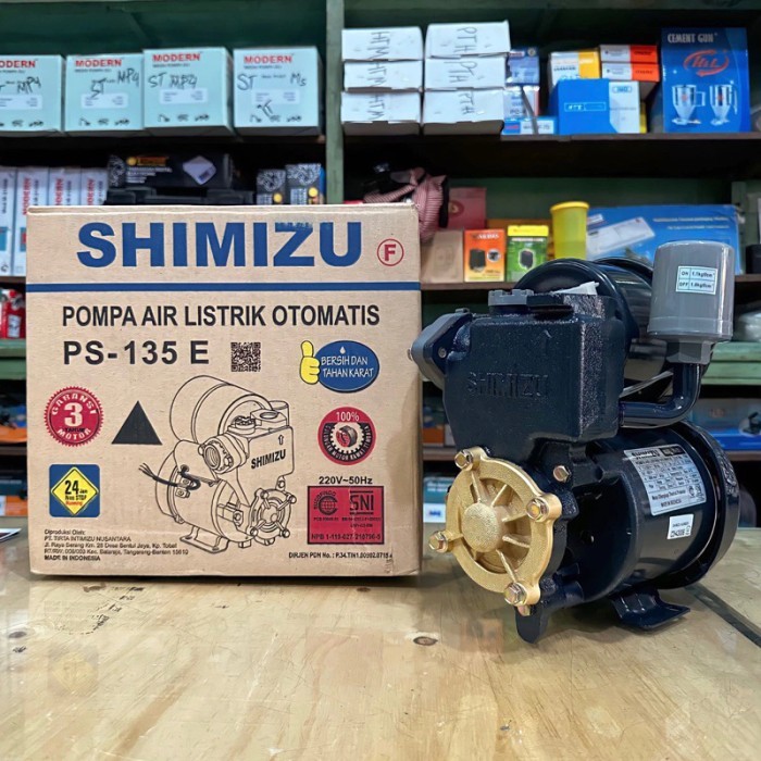 favorit] Mesin Pompa Air Shimizu PS 135 E BIT 125 Watt Pompa Pendorong Listrik Air Tandon Sumur