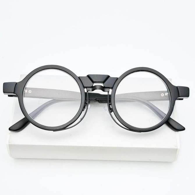 frame kacamata bulat kecil pria/wanita 1009 free lensa min Terlaris
