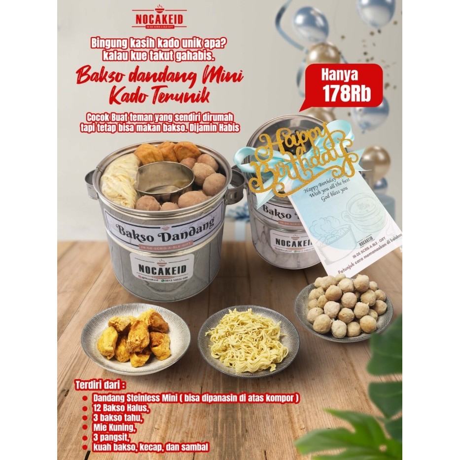 

Bakso Dandang Mini , Hadiah Ulang Tahun, Hampers , Bakso Sapi Frozen