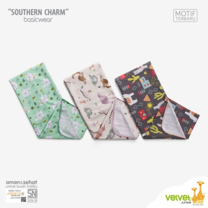 1 PCS BEDONG BAYI VELVET JUNIOR kain katun lembut ukuran besar 90x110