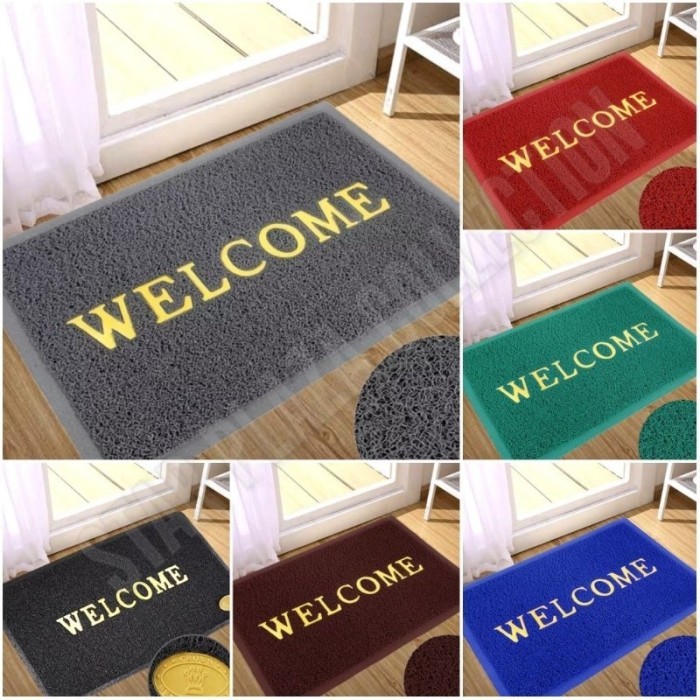 

TERLARIS KESET KARPET PVC MIE KESET KAKI WELCOME NEW PREMIUM UKURAN 60X90CM / KESET BIHUN ANTISLIP