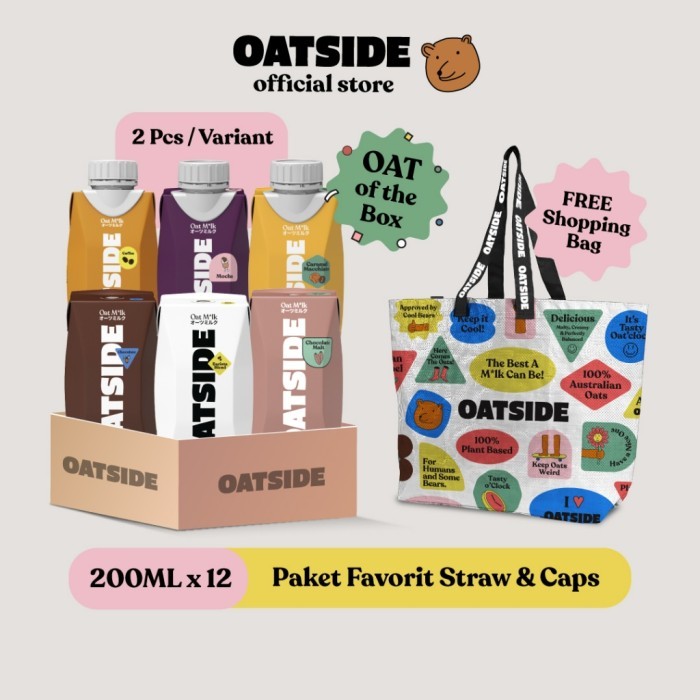 

TERLARIS (PAKET FAVORIT) OATSIDE MINI 200ML ALL VARIANTS STRAW & CAPS (12 PCS) SUSU OAT SEMUA VARIAN