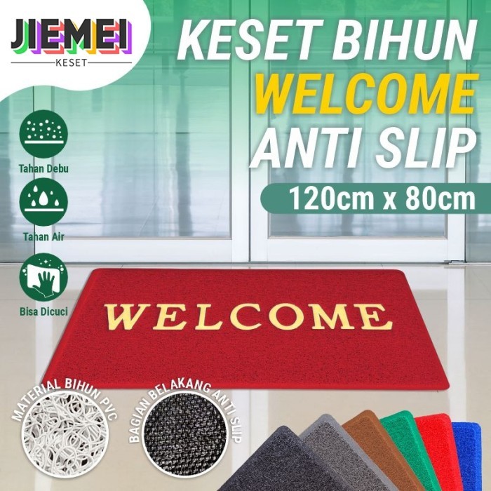 

TERLARIS JIEMEI KESET KARPET PVC MIE BIHUN WELCOME NEW 120X80 MURAH!!! MURAH