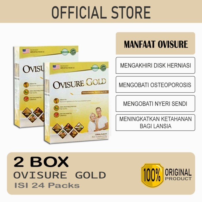 

TERLARIS PAKET 2 BOX OVISURE GOLD ORIGINAL USA - SUSU UNTUK PENGOBATAN TULANG DAN SENDI TERBAIK