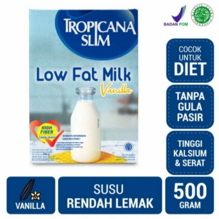 

TERLARIS SUSU TROPICANA SLIM LOW FAT VANILLA 500 GR MURAH!!! MURAH