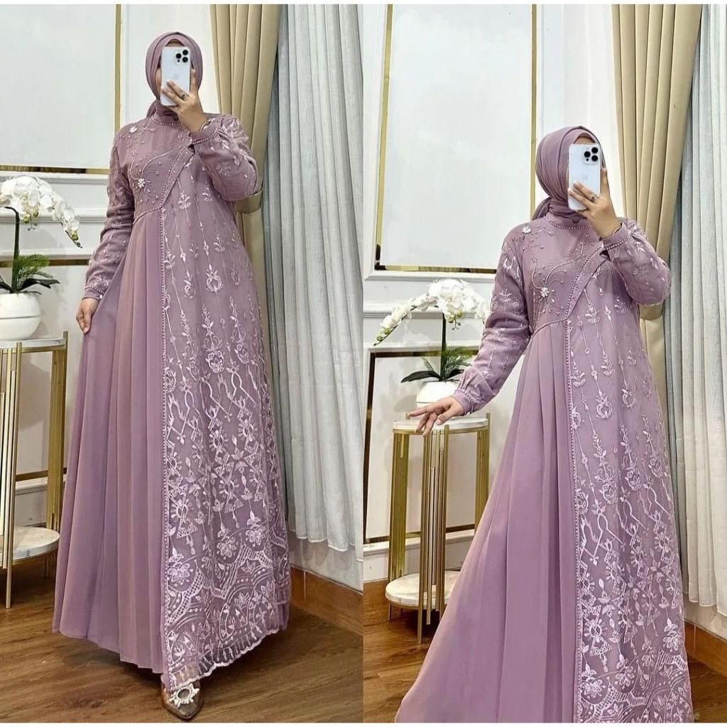 Gamis Ghamis Lebaran Gams Keluarga Maxydrees Pernikahan Gamsis Perempuan Brokat Muslimah M L Xl Xxl 