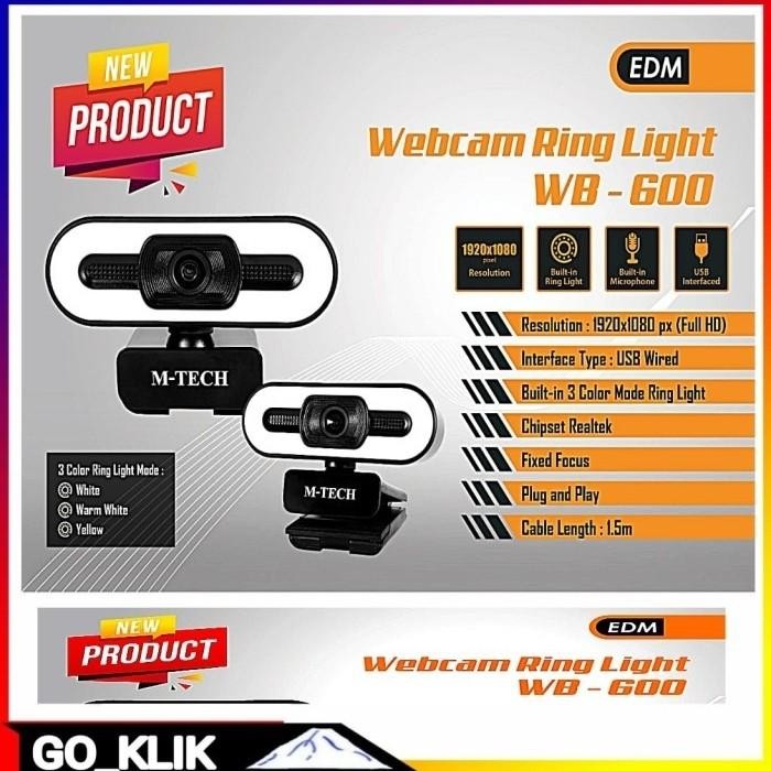 WEBCAM M TECH WB600 1080 FULL HD WIHT MICROPHONE