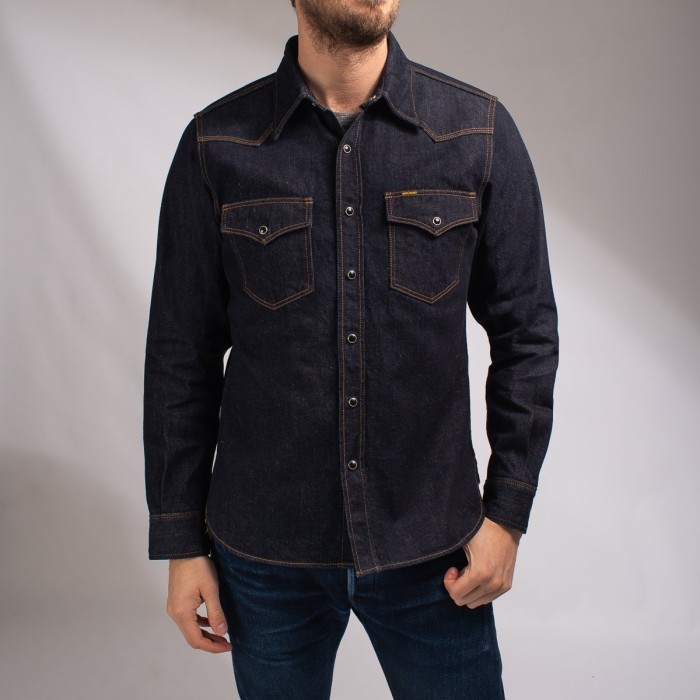 Iron Heart 12oz Indigo Selvage Denim Western Shirt